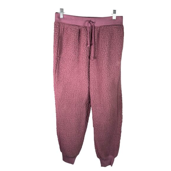 Victoria's Secret PINK Sherpa Joggers Small High Waist Plush Cozy Lounge‎ Pants - Picture 1 of 16
